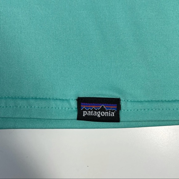 Patagonia Capilene Baselayer Daily Shirt Top Womens Size M Mint Green V-neck S/S - Picture 5 of 5